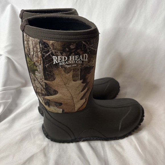 Redhead Youth Kids Boys Size 5 Camo Outdoor Utility Waterproof Rubber Boots - Picture 5 of 9